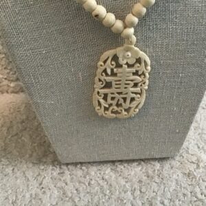 Carved Chinese Symbol Necklace (Either Real Bone or Faux Bone)