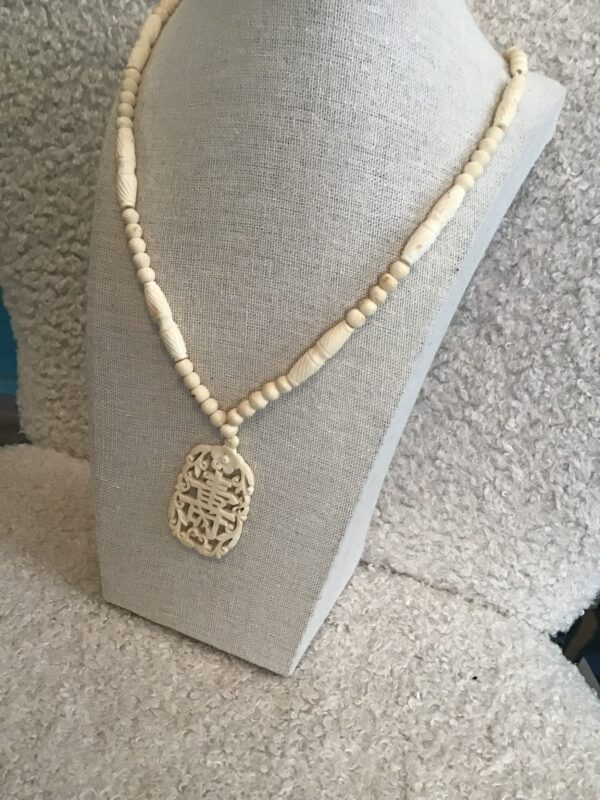 Carved Chinese Symbol Necklace (Either Real Bone or Faux Bone) - Image 5