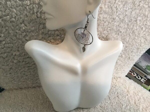 Dream Catcher Earrings with Heart Shaped Beads - Image 5