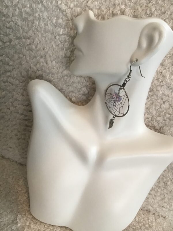 Dream Catcher Earrings with Heart Shaped Beads - Image 7