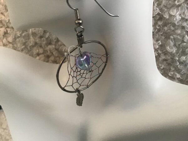 Dream Catcher Earrings with Heart Shaped Beads - Image 6