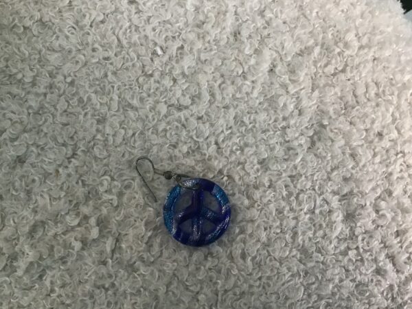 Bluish Peace Sign Earrings - Image 3