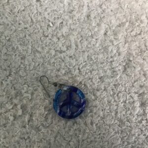 Bluish Peace Sign Earrings