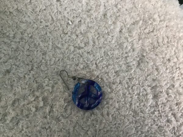 Bluish Peace Sign Earrings