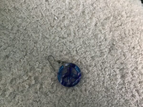 Bluish Peace Sign Earrings - Image 5