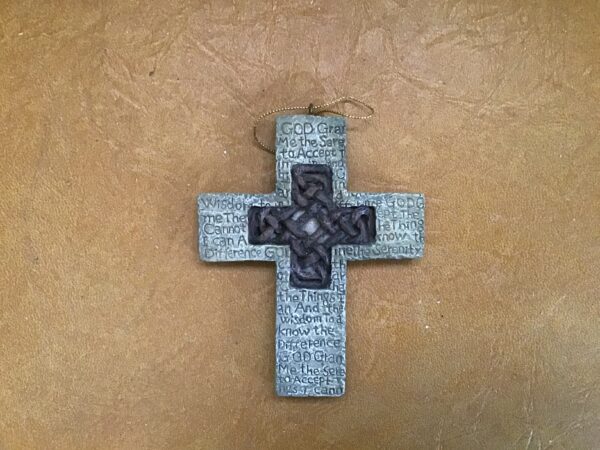 Cross with Celtic Knotwork and Serenity Prayer Ornament