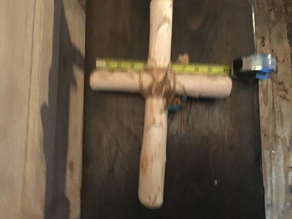 Wood Cross with Turquoise Stone Center - Image 4
