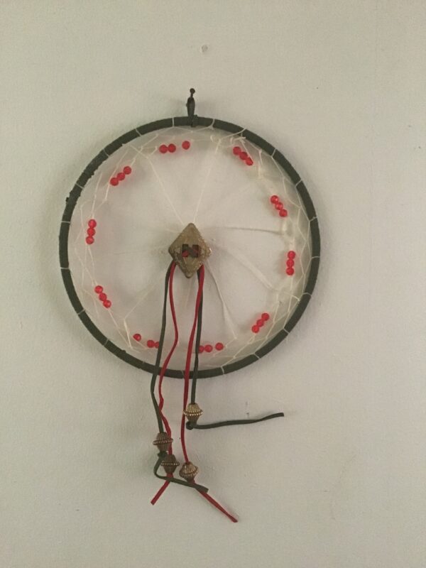Green and Red 4 Pyramid Dream Catcher