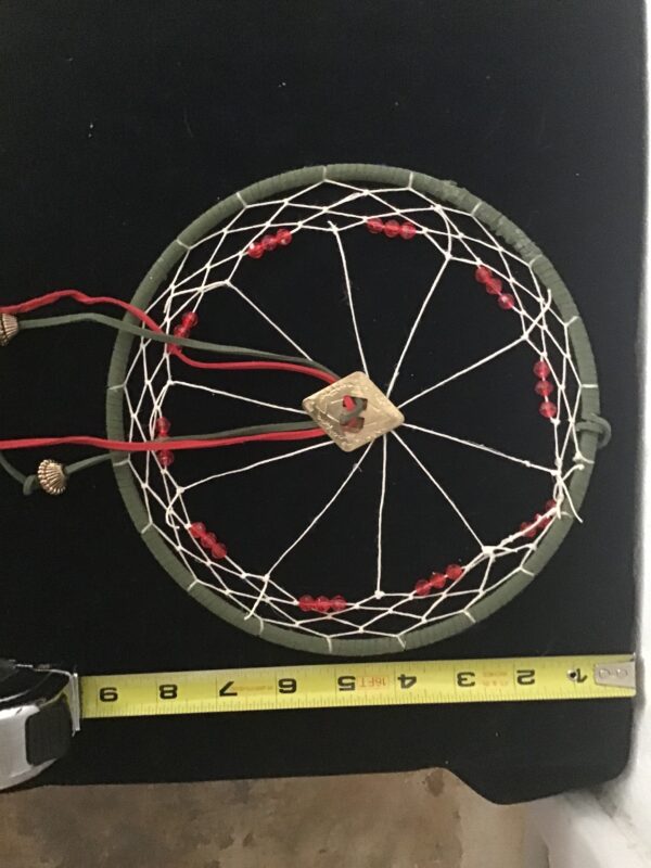 Green and Red 4 Pyramid Dream Catcher - Image 4