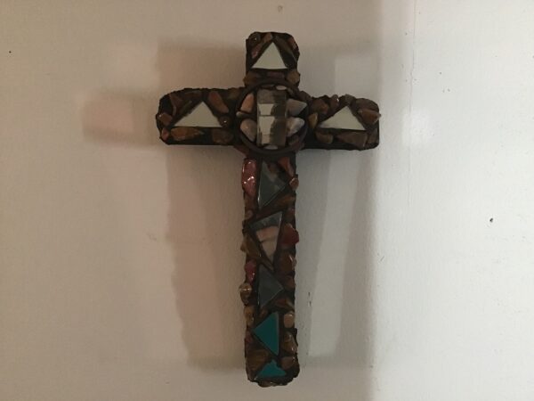 Mirrored Glass and Polished Stone Cross