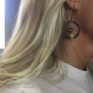 Pink, Purple, and Black Dream Catcher Earrings