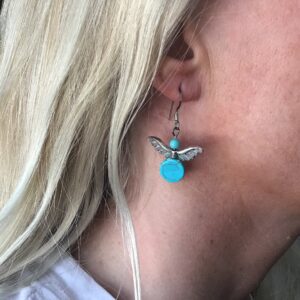 Turquoise Colored Angel Earrings