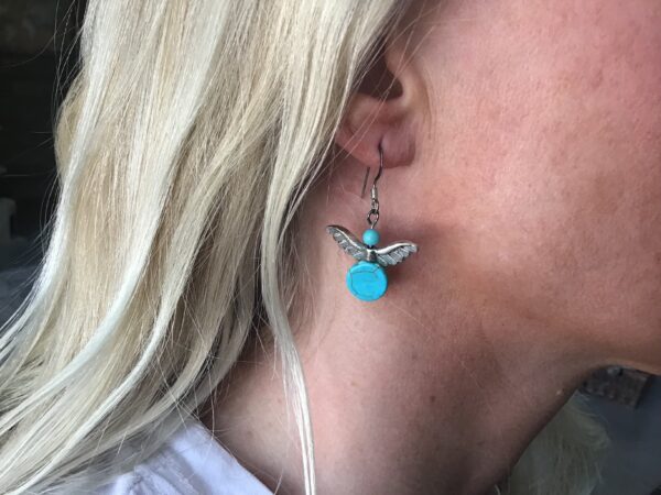 Turquoise Colored Angel Earrings