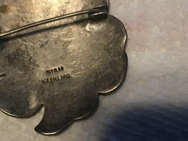 Siam Sterling Clip on Earrings and Brooch - Image 4