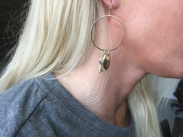 Lock and Key Loop Earrings - Image 5