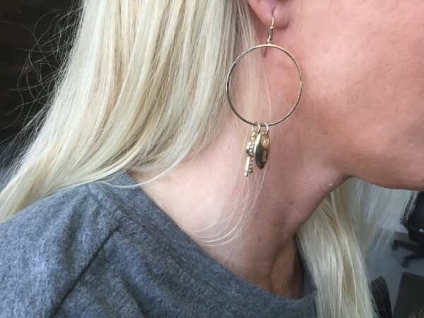 Lock and Key Loop Earrings - Image 4