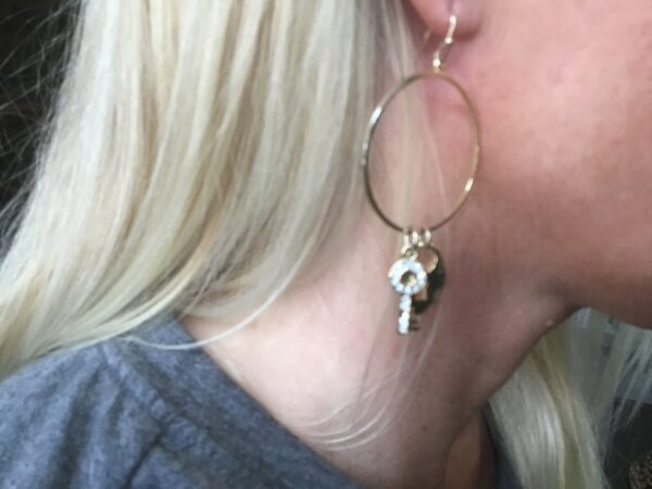 Lock and Key Loop Earrings - Image 3