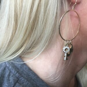 Lock and Key Loop Earrings