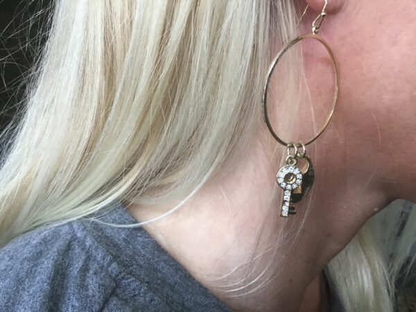 Lock and Key Loop Earrings