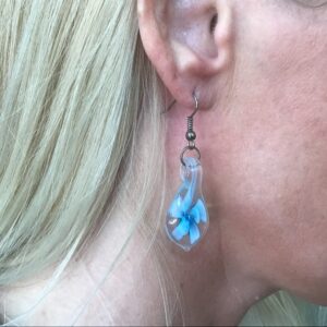 Turquoise Flower Teardrop Shaped Dangle Earrings