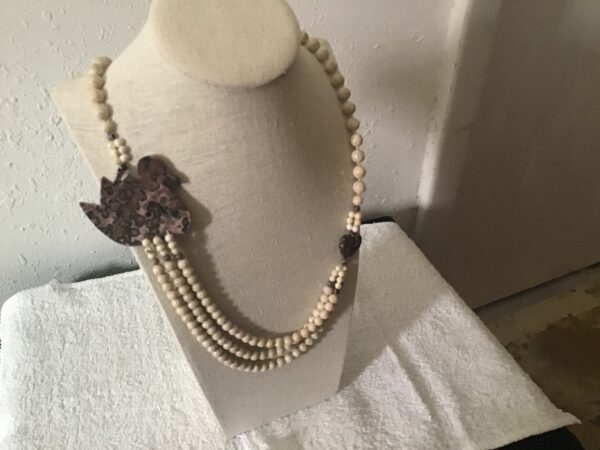 Jasper Bird and Bead Necklace