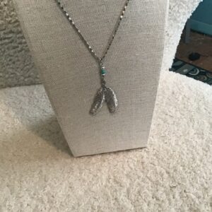 Feather Necklace (Silver Colored)