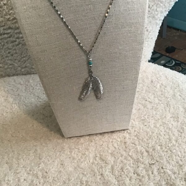 Feather Necklace (Silver Colored)