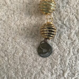 Polished Stones in Spirals and Chinese Coin Keychain