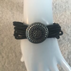 Mandala/Black Cord Bracelet