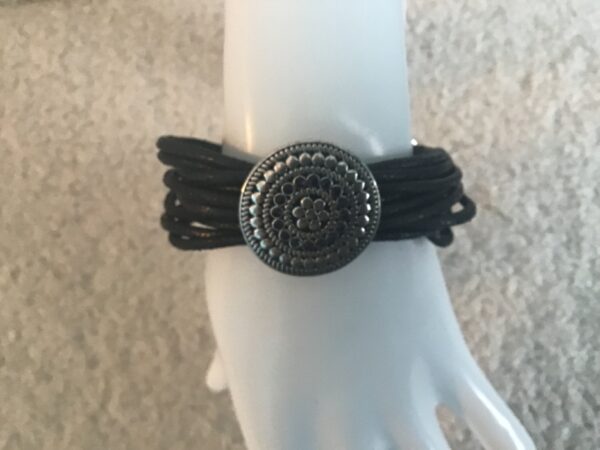 Mandala/Black Cord Bracelet