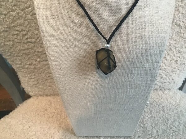 Netted Stone Necklace (Choker Style, Amber Colored Stone) - Image 3