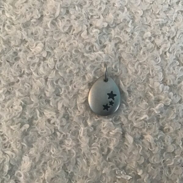 Hamsa Hand Pendant (Teardrop Shaped, Silver Colored) - Image 3
