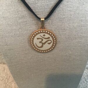 Om Symbol Pendant (White and Gold Colored)