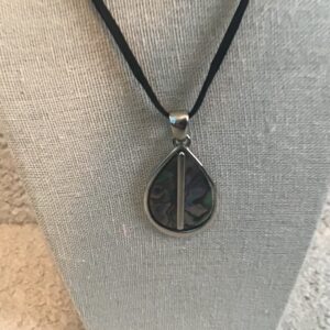 Teardrop Shaped Metal Divided Pendant