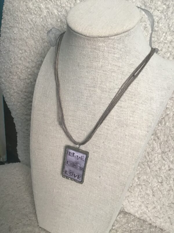 Live Laugh Love/Pink Flower Pendant - Image 3