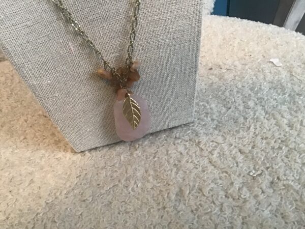 Rose Quartz Leaf Necklace