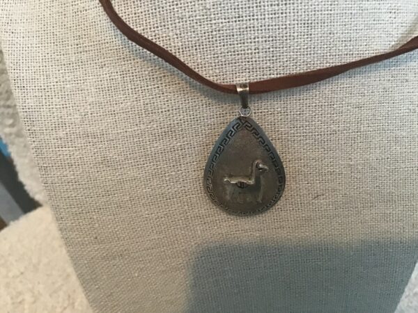 Llama/Greek Key Pendant