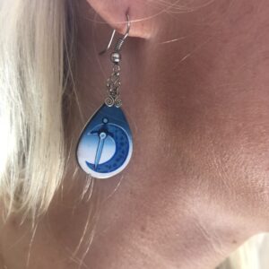 Sword Through Crescent Moon Earrings