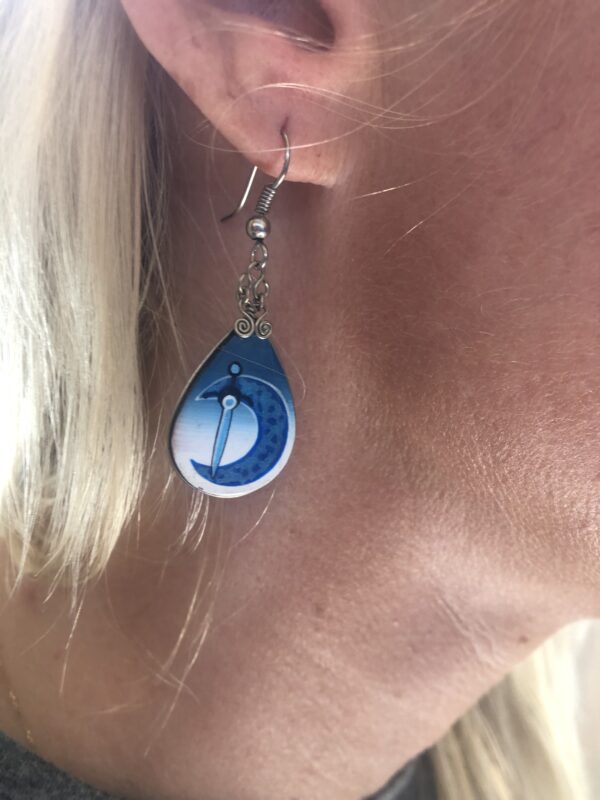 Sword Through Crescent Moon Earrings