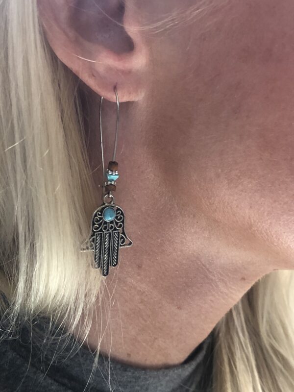 Hanging Hamsa Hand Earrings