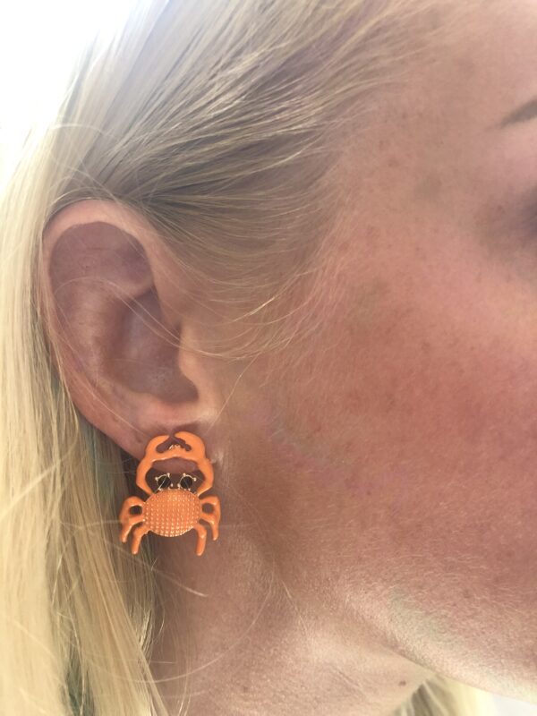 Orange Crab (Possibly Cancer Zodiac Sign) Earrings - Image 3