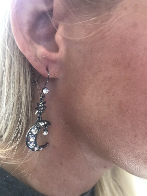 Sparkly Star And Moon Earrings - Image 3