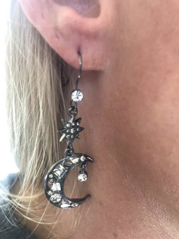 Sparkly Star And Moon Earrings