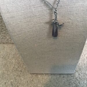 Faux Amethyst and Butterflies Necklace