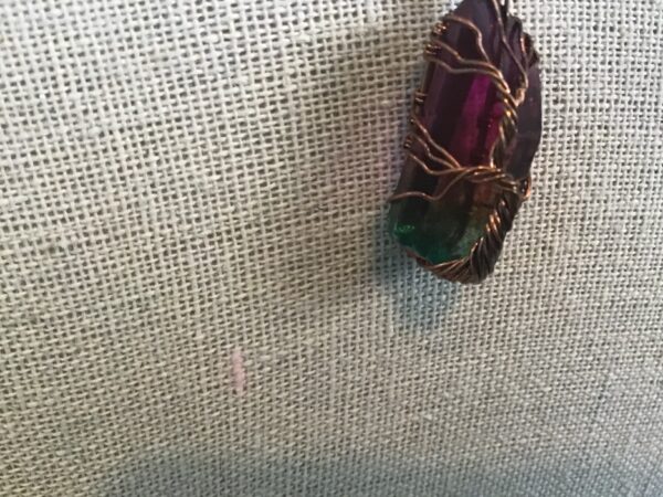 Purple and Green Stone in Wire Necklace - Image 2