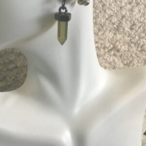 Faux Citrine Earrings (One Side Has Chained Cuff)