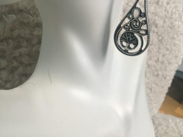 Teardrop Shaped Tree of Life Earrings