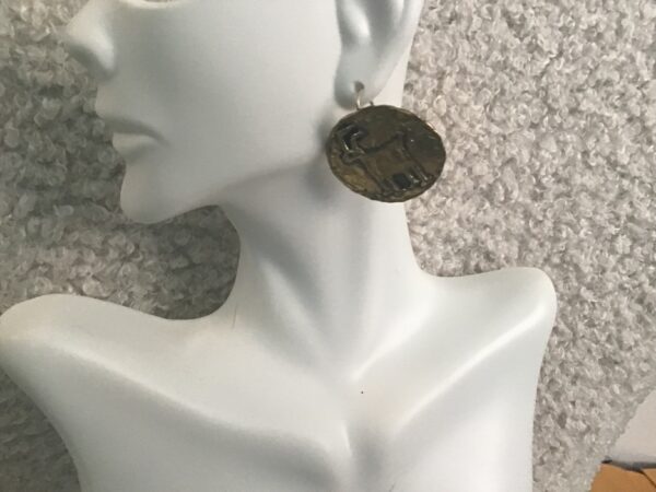Goat/Ram Coin Shaped Earrings - Image 2