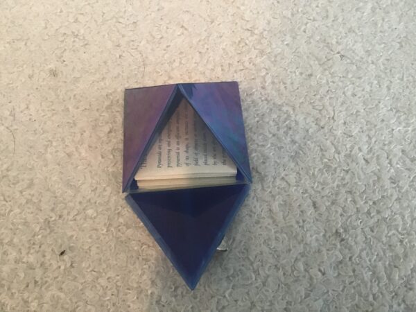 Cobalt Blue Pyramid with Butterfly Image - Image 3