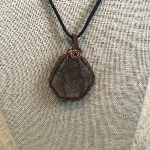 Stone in Wire Pendant (Spiral Symbol)